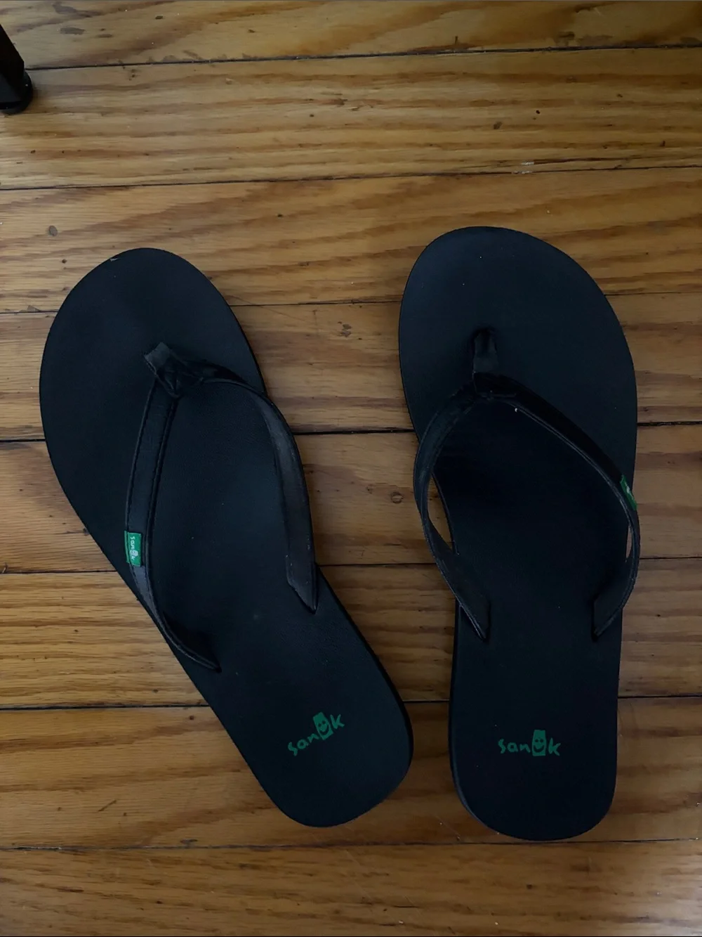 Sanuk Black Women's Flip Flop Sandals 6/7